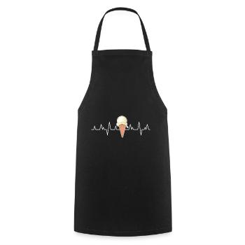 Coole Softeis Gelato Art Herzschlag - Kochschürze - Schwarz - Vorne - AI Model Male 185 dark (185cm)