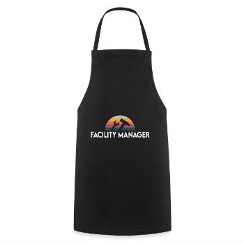 vintage caretaker facility manager motif - Cooking Apron - black - Front - AI Model Male 185 dark (185cm)
