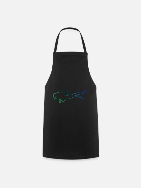 Scuba Diver Scuba Taucher Free Dive Diver - Kochschürze - Schwarz