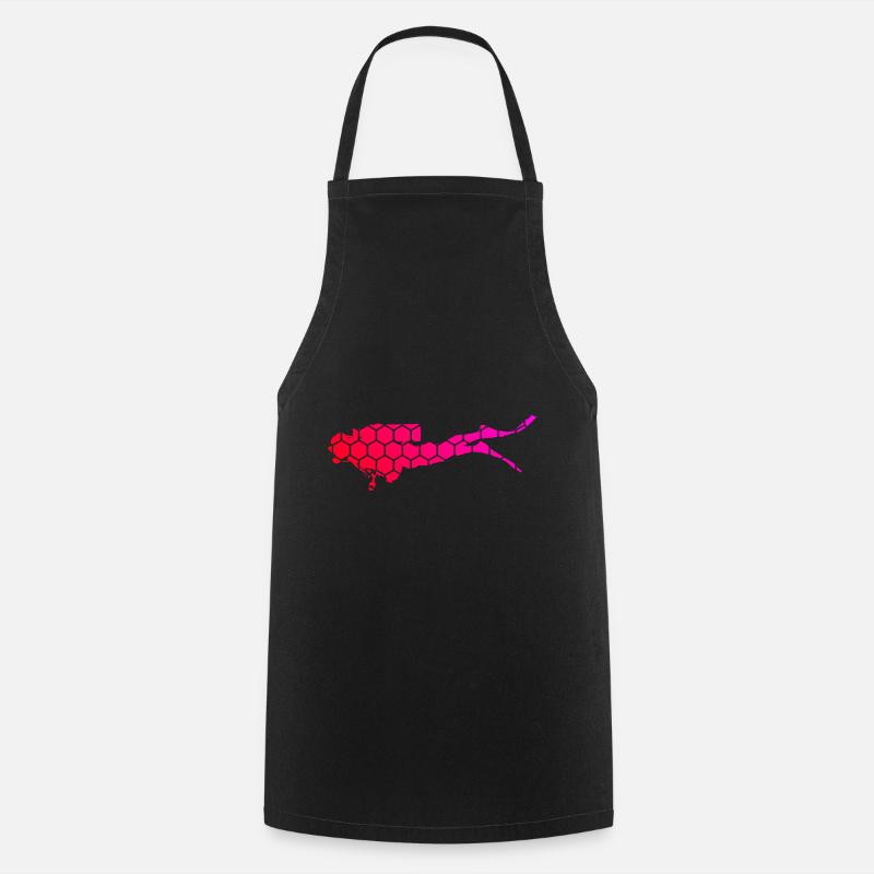 Herren Free Dive Diving Damen Diver Tauchen - Kochschürze - Schwarz