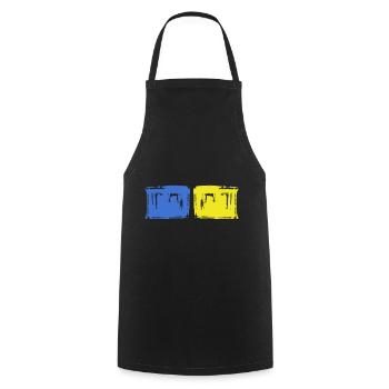 free ukraine blue yellow slava ukraini zelenskyi - Cooking Apron - black - Front - AI Model Male 185 dark (185cm)