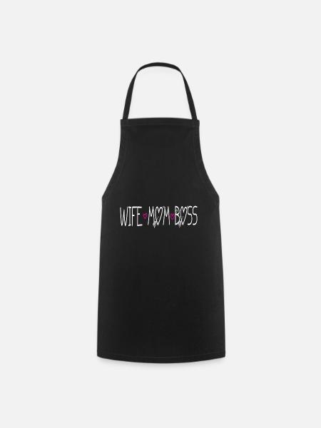 MOMLIFE Mama Design Mutterherz Mutterlieb - Kochschürze - Schwarz