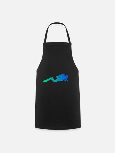 Plongeur Plongée Hommes Plongée sous-marine - Tablier de cuisine - noir