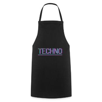 Techno Rave Club Electro Music Raver - Cooking Apron - black - Front - AI Model Male 185 dark (185cm)