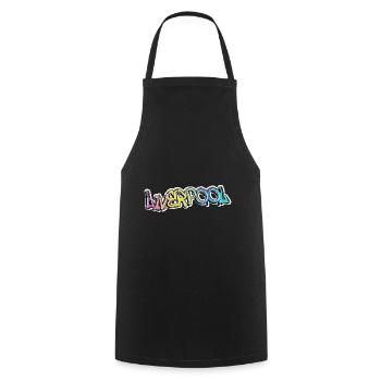 Liverpool Angleterre UK City Graffiti Spray Sprayer - Tablier de cuisine - noir - Devant - AI Model Male 185 dark (185cm)
