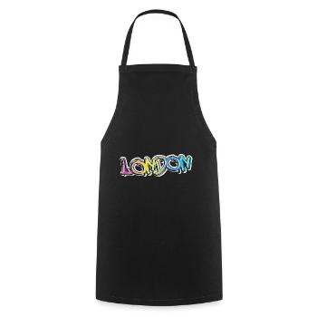 Londres Angleterre UK City Graffiti Spray Sprayer - Tablier de cuisine - noir - Devant - AI Model Male 185 dark (185cm)