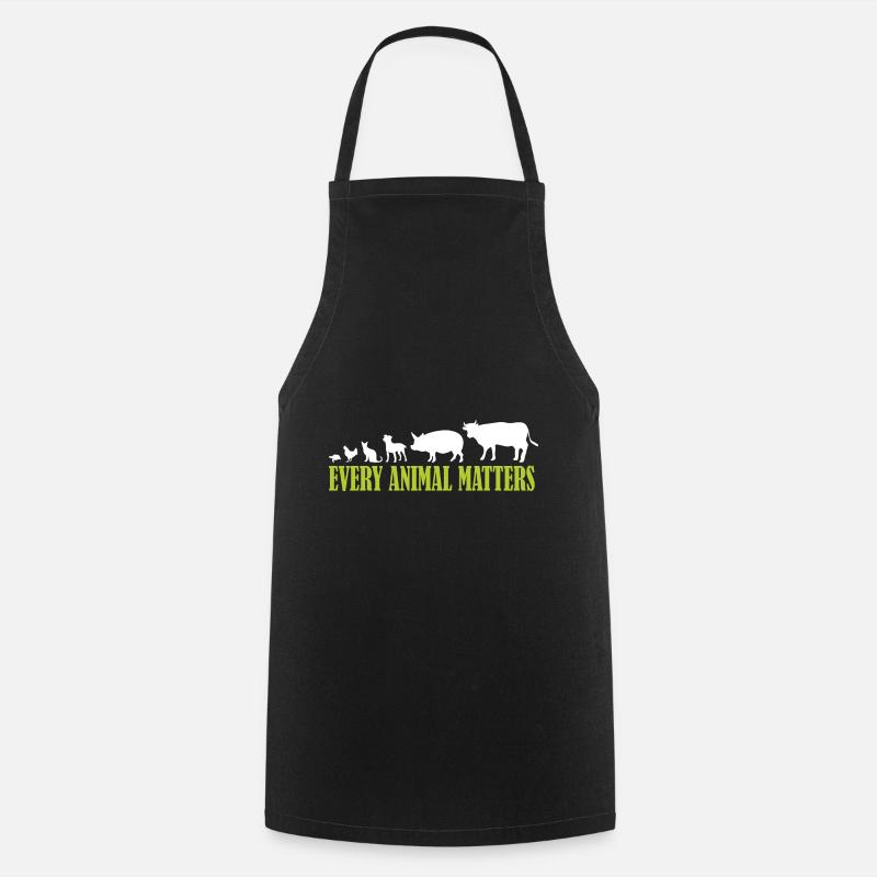 Animal lover saying every animal matters - Cooking Apron - black