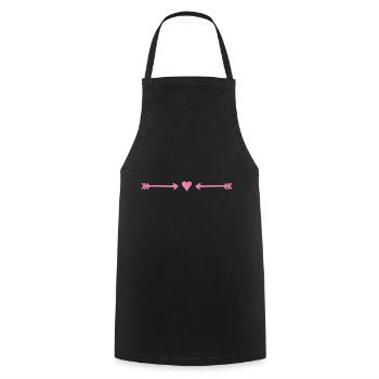 Herz Pfeil Symbole - Kochschürze - Schwarz - Vorne - AI Model Male 185 dark (185cm)