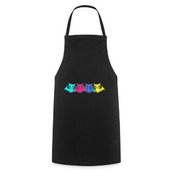 80s 90s Retro Bat Halloween Bats - Cooking Apron - black - Front - AI Model Male 185 dark (185cm)