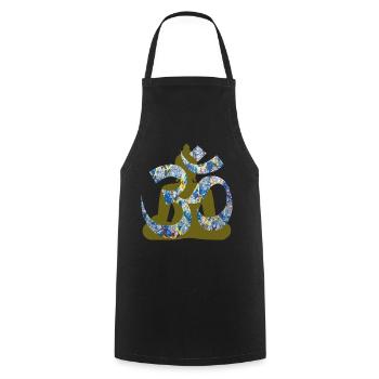 om with buddha e 205 - Cooking Apron - black - Front - AI Model Male 185 dark (185cm)