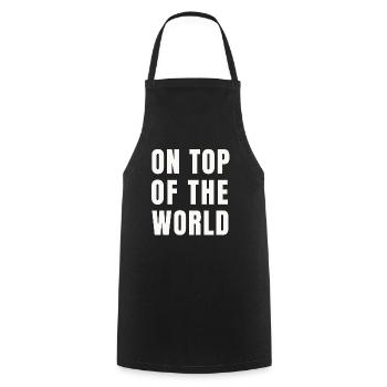 Au sommet du monde (idée cadeau) - Tablier de cuisine - noir - Devant - AI Model Male 185 dark (185cm)