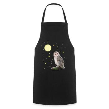 Owl, Moon, Stars - Cooking Apron - black - Front - AI Model Male 185 dark (185cm)