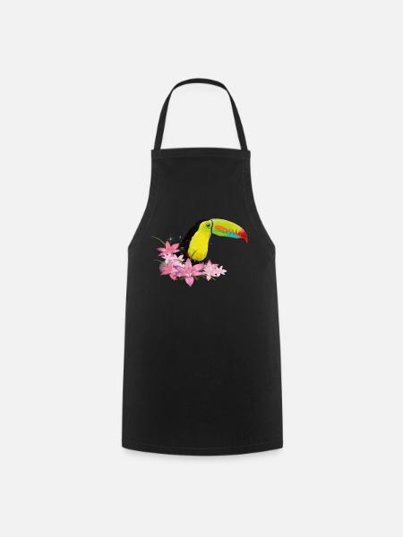 Toucan à bec vert - Tablier de cuisine - noir