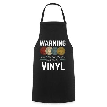 Record collector vinyl vintage record - Cooking Apron - black - Front - AI Model Male 185 dark (185cm)