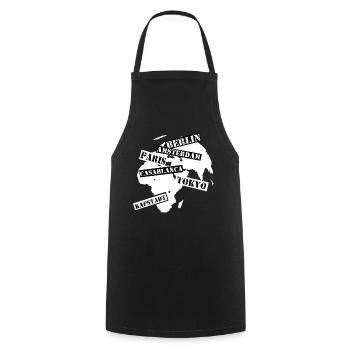 Paris Berlin Amsterdam - Cooking Apron - black - Front - AI Model Male 185 dark (185cm)