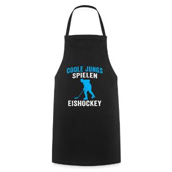 Coole jungs spielen eishockey hockey - Kochschürze - Schwarz - Vorne - AI Model Male 185 dark (185cm)