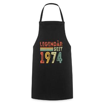 Legendär seit 1974 jahrgang 1974 - Kochschürze - Schwarz - Vorne - AI Model Male 185 dark (185cm)