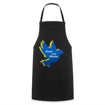 Ukraine Peace Dove - Cooking Apron - black - Front - AI Model Male 185 dark (185cm)