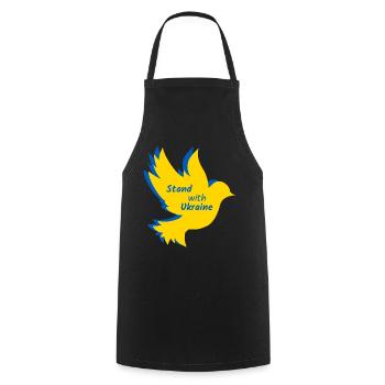 Ukraine Dove Peace Flag - Cooking Apron - black - Front - AI Model Male 185 dark (185cm)