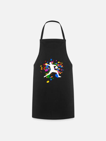 Buntes Baseball Design mit Regenbogenfarben - Kochschürze - Schwarz