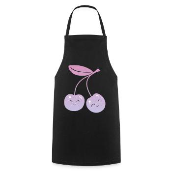 Cherries Kawaii - Cooking Apron - black - Front - AI Model Male 185 dark (185cm)