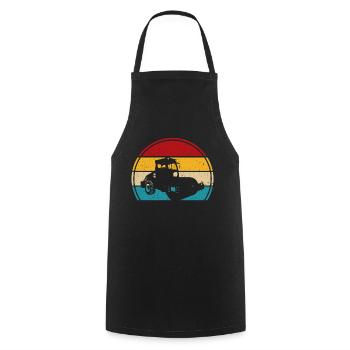 Walze retro t-shirt Straßenwalze - Kochschürze - Schwarz - Vorne - AI Model Male 185 dark (185cm)