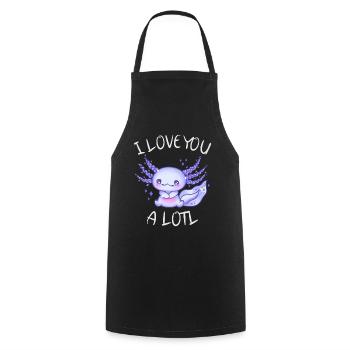 I love you a lotl Axolotl in love - Cooking Apron - black - Front - AI Model Male 185 dark (185cm)