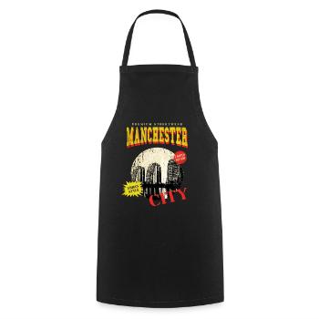 Manchester England UK Stadt Skyline Vintage Retro - Kochschürze - Schwarz - Vorne - AI Model Male 185 dark (185cm)
