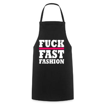 Fuck fast fashion - Tablier de cuisine - noir - Devant - AI Model Male 185 dark (185cm)