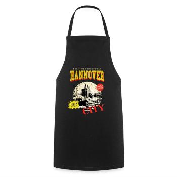 Hanovre Allemagne City Skyline Vintage Rétro - Tablier de cuisine - noir - Devant - AI Model Male 185 dark (185cm)