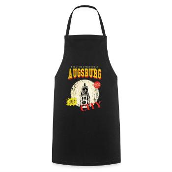 Augsburg Deutschland Stadt Skyline Vintage Retro - Kochschürze - Schwarz - Vorne - AI Model Male 185 dark (185cm)