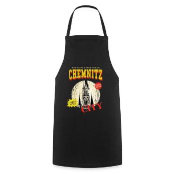 Chemnitz Allemagne City Skyline Vintage Rétro - Tablier de cuisine - noir - Devant - AI Model Male 185 dark (185cm)