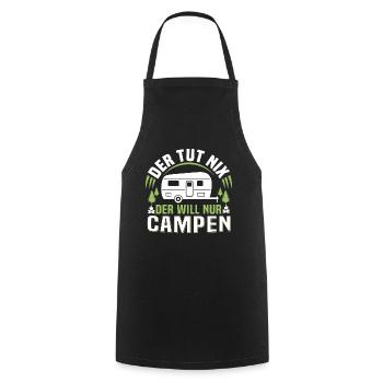 der tut nix der will nur campen camper wohnwagen - Kochschürze - Schwarz - Vorne - AI Model Male 185 dark (185cm)