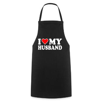 I love my husband - Kochschürze - Schwarz - Vorne - AI Model Male 185 dark (185cm)