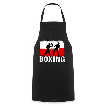 Boxing Polen Kampfsport Boxer - Kochschürze - Schwarz - Vorne - AI Model Male 185 dark (185cm)