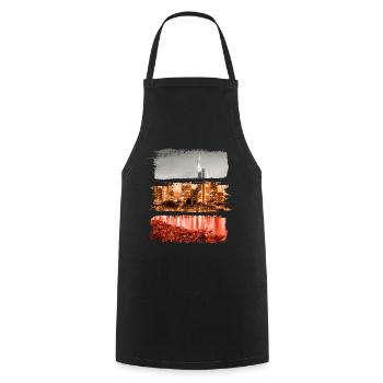 Frankfurt Vintage Retro Germany City Skyline - Cooking Apron - black - Front - AI Model Male 185 dark (185cm)
