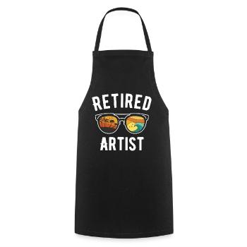Bliss in Retirement: Artists with - Cooking Apron - black - Front - AI Model Male 185 dark (185cm)
