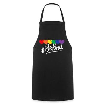 Soyez gentil Rainbow Hearts - Tablier de cuisine - noir - Devant - AI Model Male 185 dark (185cm)