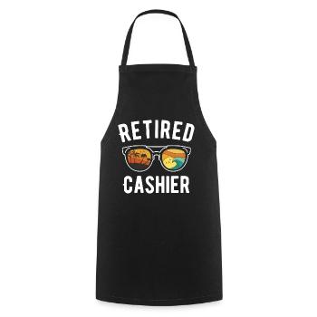 Retired Cashier Beach Vacation Design - Kochschürze - Schwarz - Vorne - AI Model Male 185 dark (185cm)