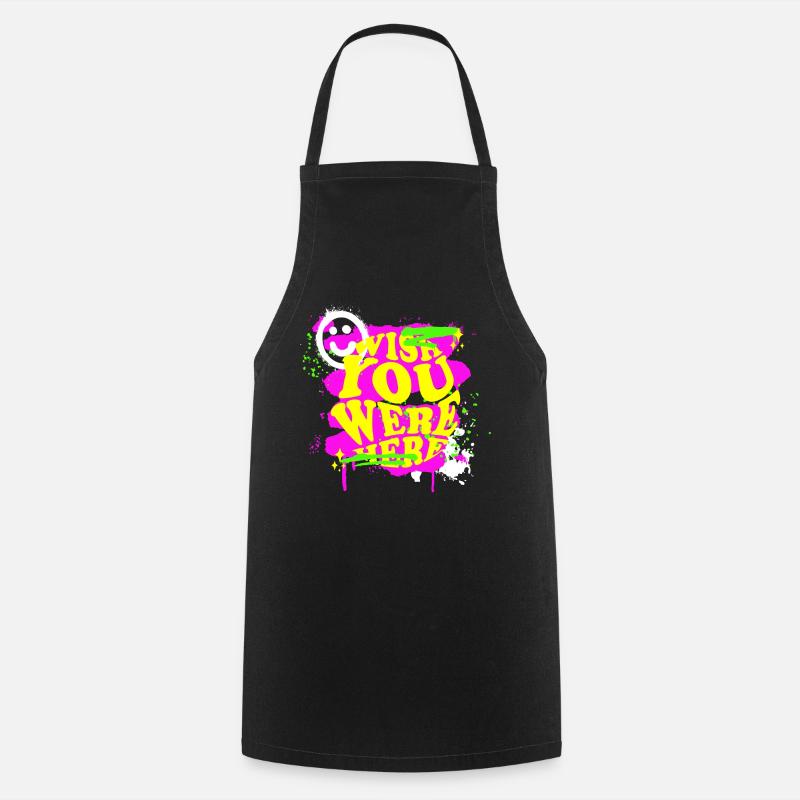 J’aimerais que vous soyez ici déformé!!! - Tablier de cuisine - noir