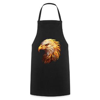 Eagle Head Gold Bird of Prey Bird Animal Nature - Cooking Apron - black - Front - AI Model Male 185 dark (185cm)