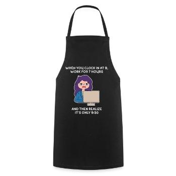 Boring work design for proud Pinoys - Cooking Apron - black - Front - AI Model Male 185 dark (185cm)