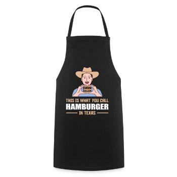 Hamburger in Texas Design für stolze Texaner - Kochschürze - Schwarz - Vorne - AI Model Male 185 dark (185cm)