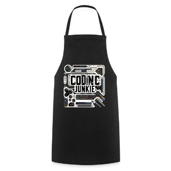 Accro au codage 11 - Tablier de cuisine - noir - Devant - AI Model Male 185 dark (185cm)