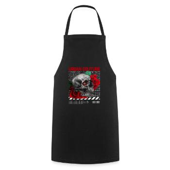 Urban couture skull rose - Cooking Apron - black - Front - AI Model Male 185 dark (185cm)