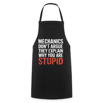 Mechanics Explain Why You Are Stupid 5 - Kochschürze - Schwarz - Vorne - AI Model Male 185 dark (185cm)
