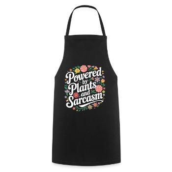 Vegetarian Vegan Veggie Vegetarian - Cooking Apron - black - Front - AI Model Male 185 dark (185cm)