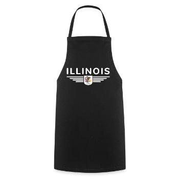 Illinois Fan T-Shirt – Show Love for Home - Cooking Apron - black - Front - AI Model Male 185 dark (185cm)
