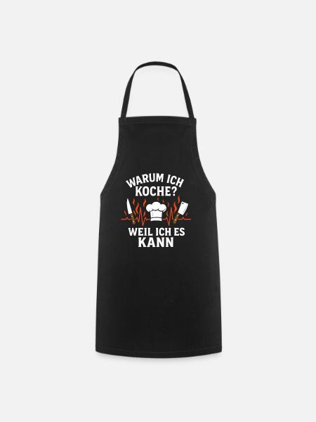 Warum Ich Koche? Weil Ich Es Kann Koch Herzschlag - Kochschürze - Schwarz