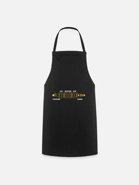 Construction of a dragon boat paddler motif - Cooking Apron - black